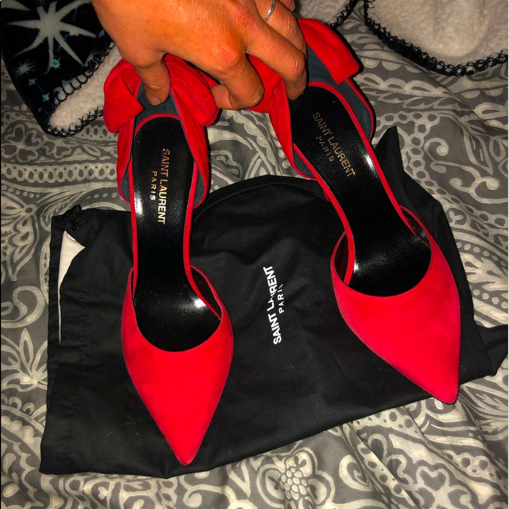 Saint Laurent heels, red adorable barely wore like new sooo sexy! - Picture 2 of 5